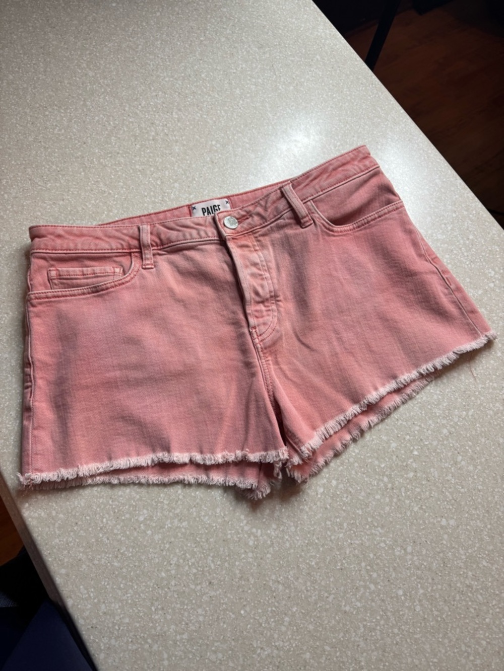 PAIGE Pink Denim Emmitt Shorts (30)